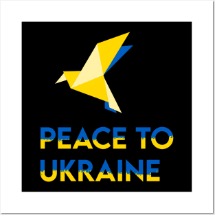 Ukraine support promote peace blue and yellow bird Posters and Art